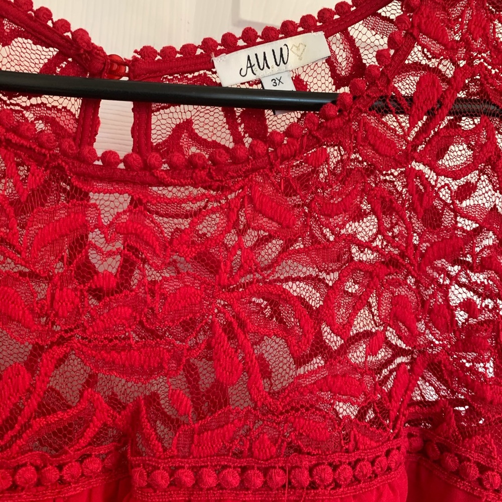 NWT.....Beautiful red lace dress!!